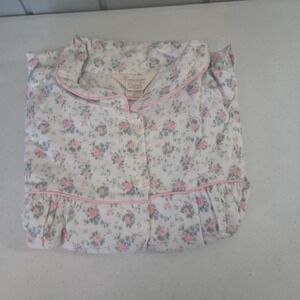 Vintage Carriage Court Womens Size 1X 100% Cotton Pink Roses Nightgown Long NOS